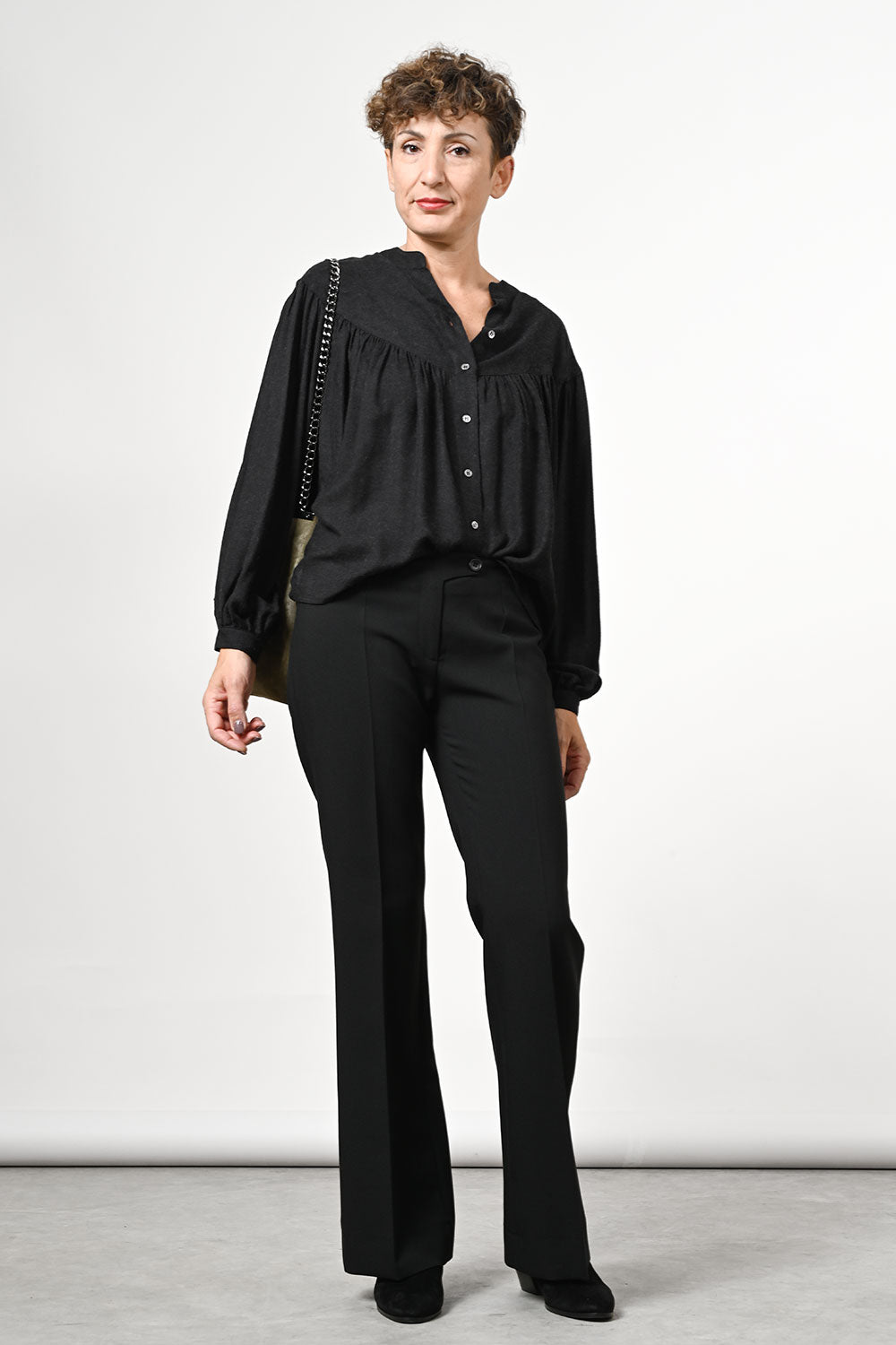 Copine Wool Blouse - dark grey