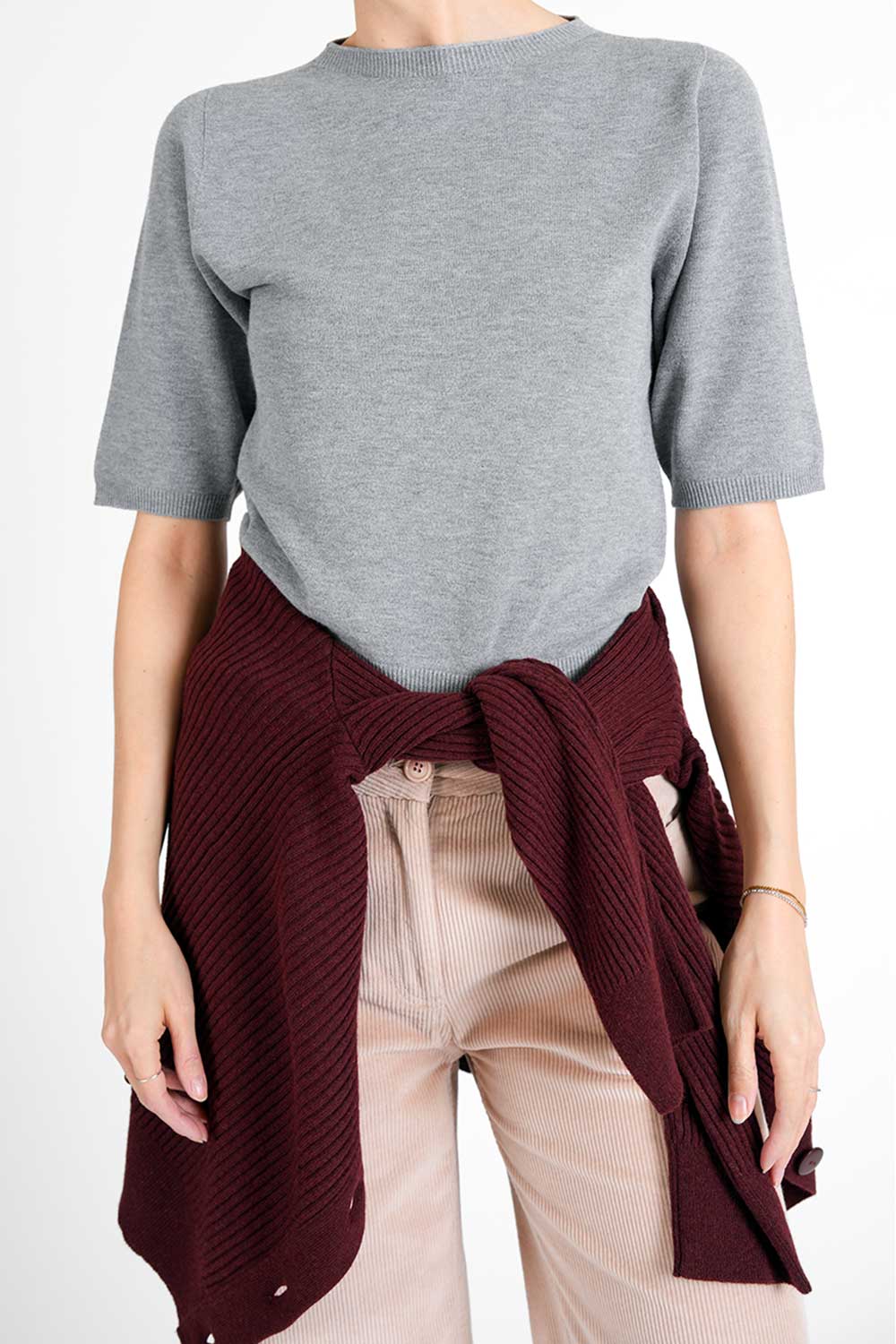 Fama Cardigan - bordeaux