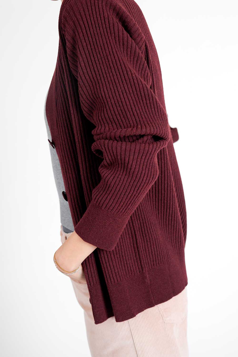 Fama Cardigan - bordeaux