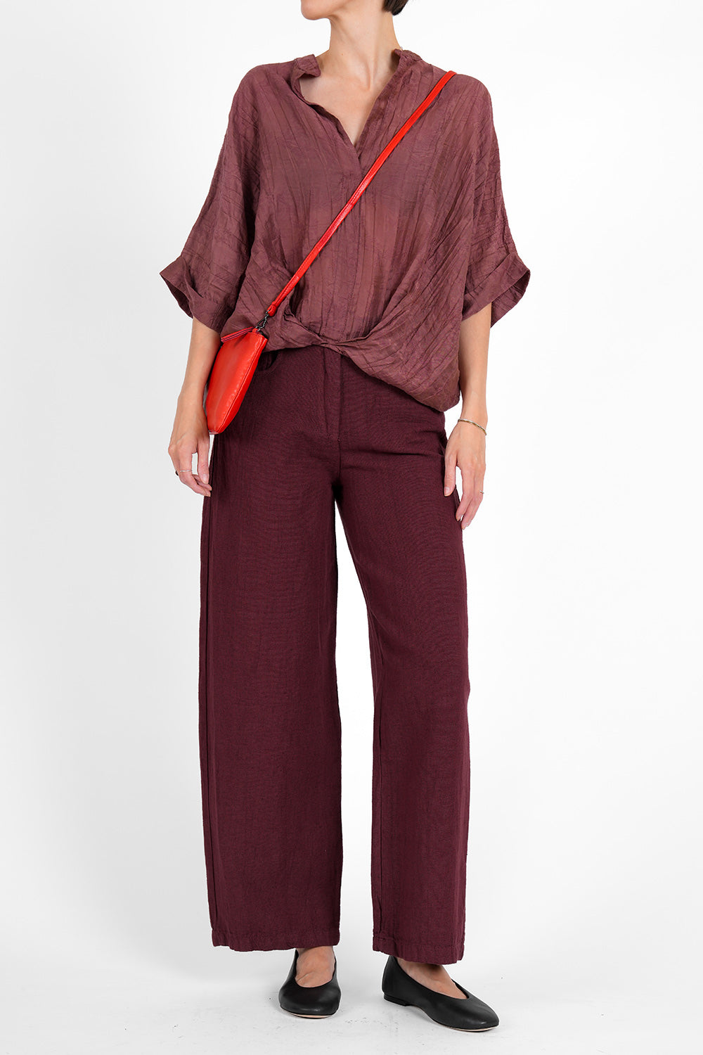 Philia Linen Pants - marsala