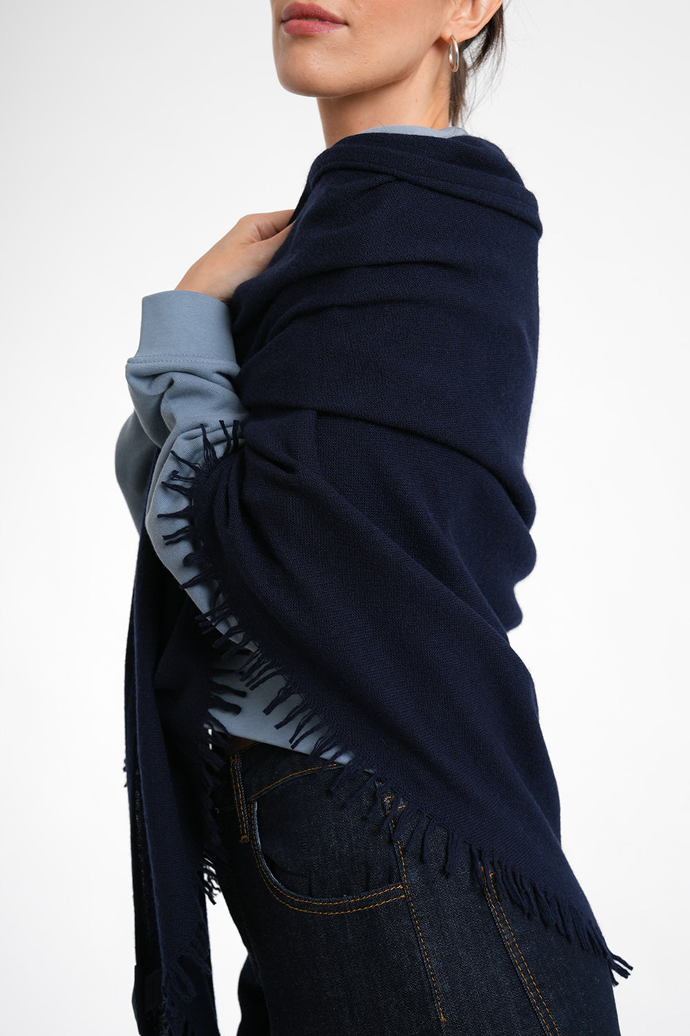 Quelara Wool Stola - dark blue