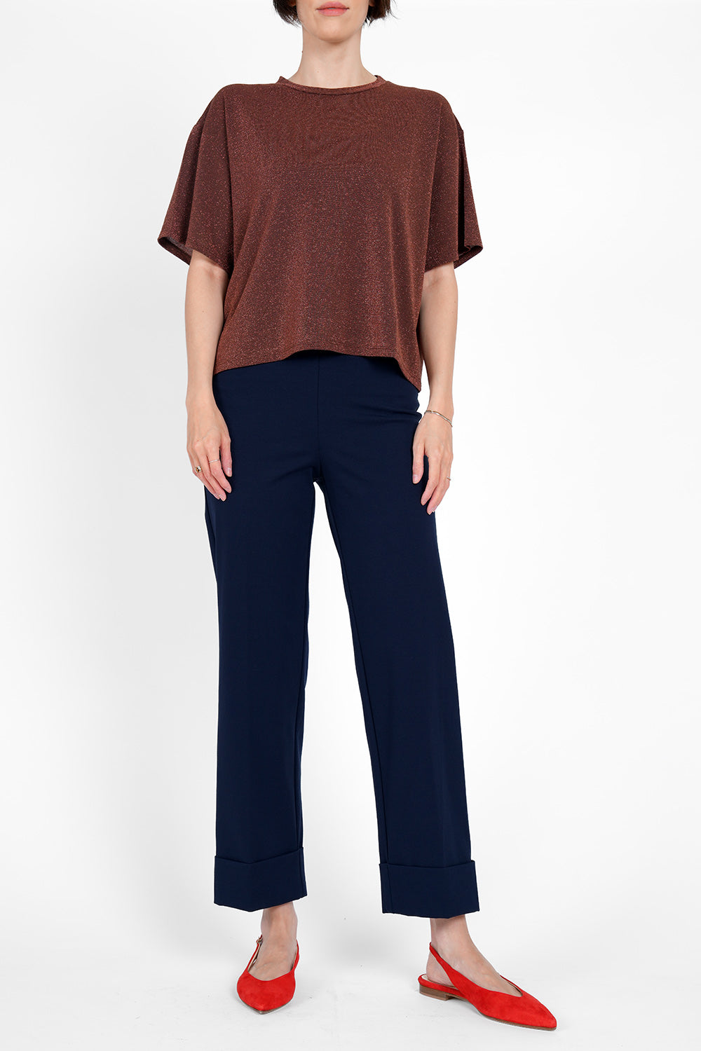 Talea Lurex Shirt - rust