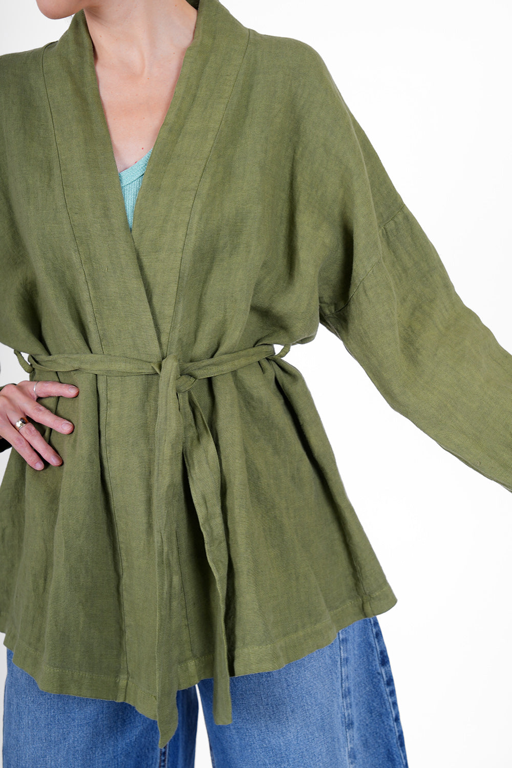 Yen Linen Kimono - khaki